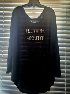 Buffalo David Bitton Black Long Sleeve Crystal Gems - I'll Think About It